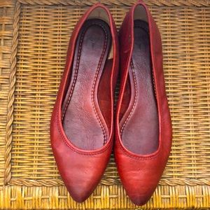 FRYE red regina leather ballet flats sz 11
